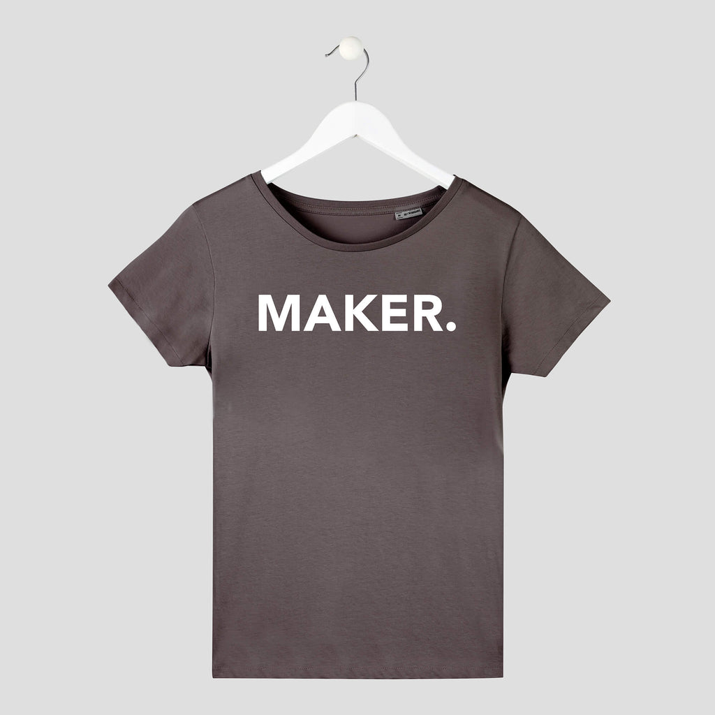 camiseta maker emprendedora gris mujer