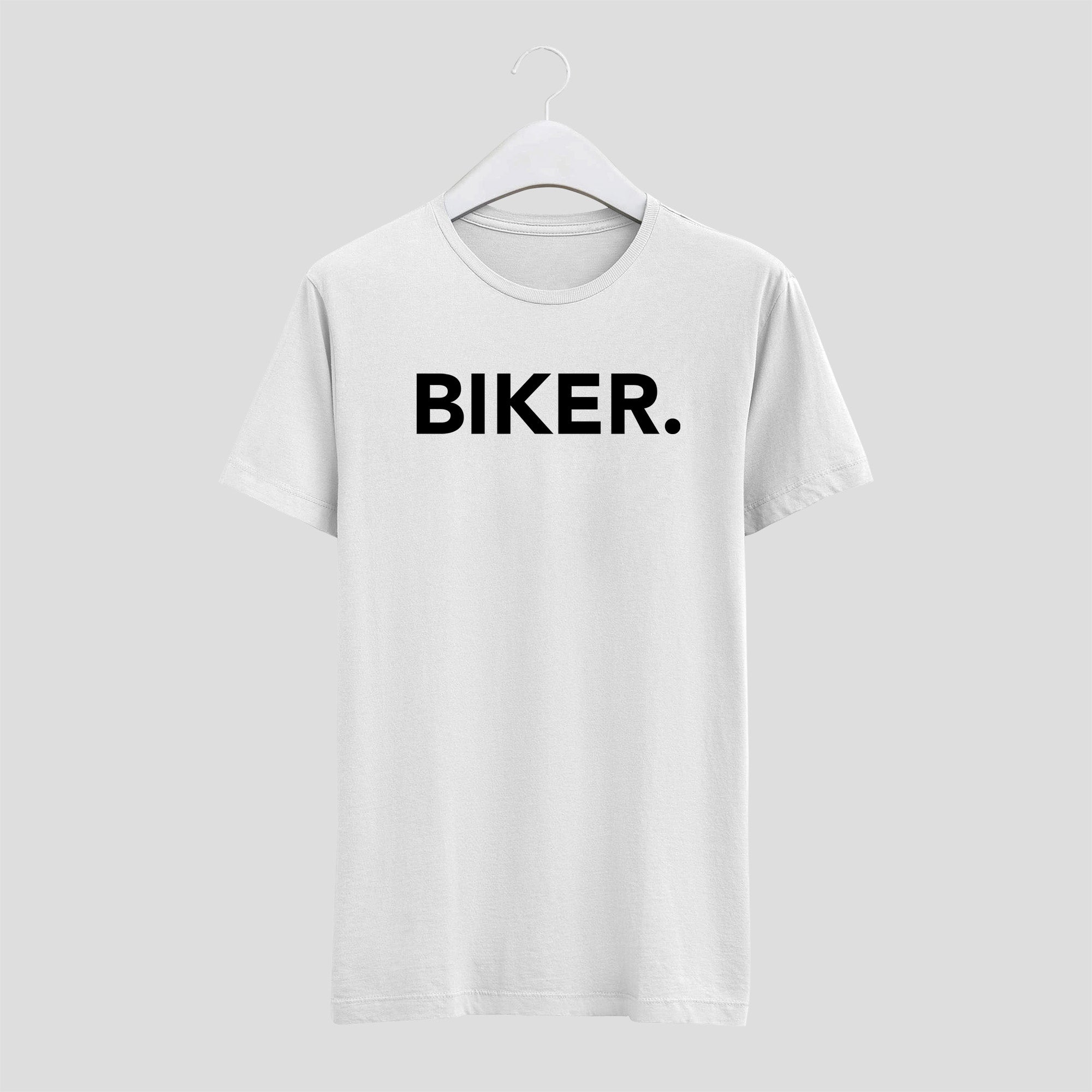 camiseta motorista biker hombre blanca