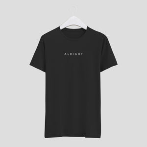 camiseta all right todo irá bien minimalista hombre negra