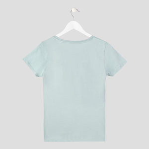camiseta focus concentración minimalista de algodón orgánico mujer verde espalda