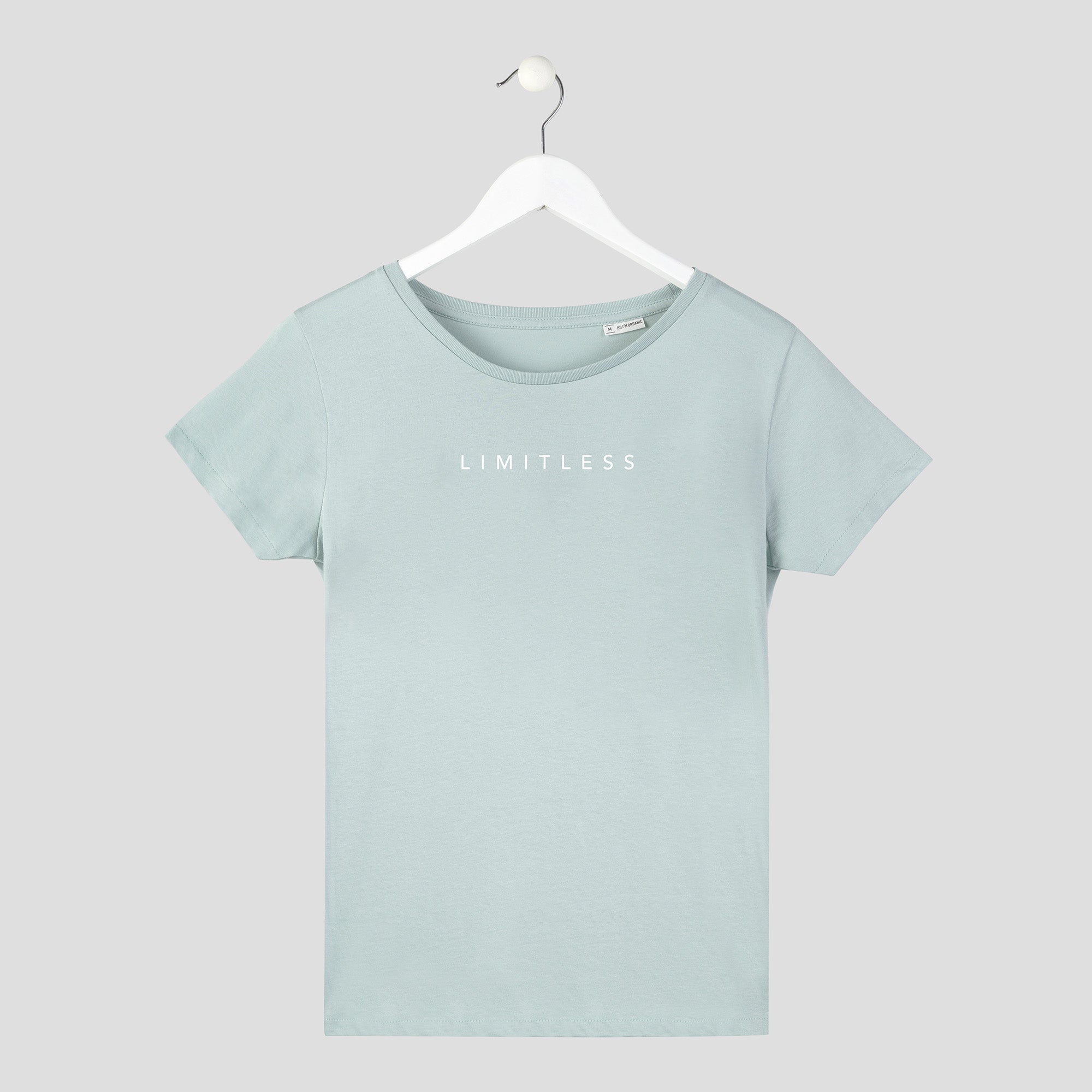 camiseta limitless sin límites minimalista mujer verde