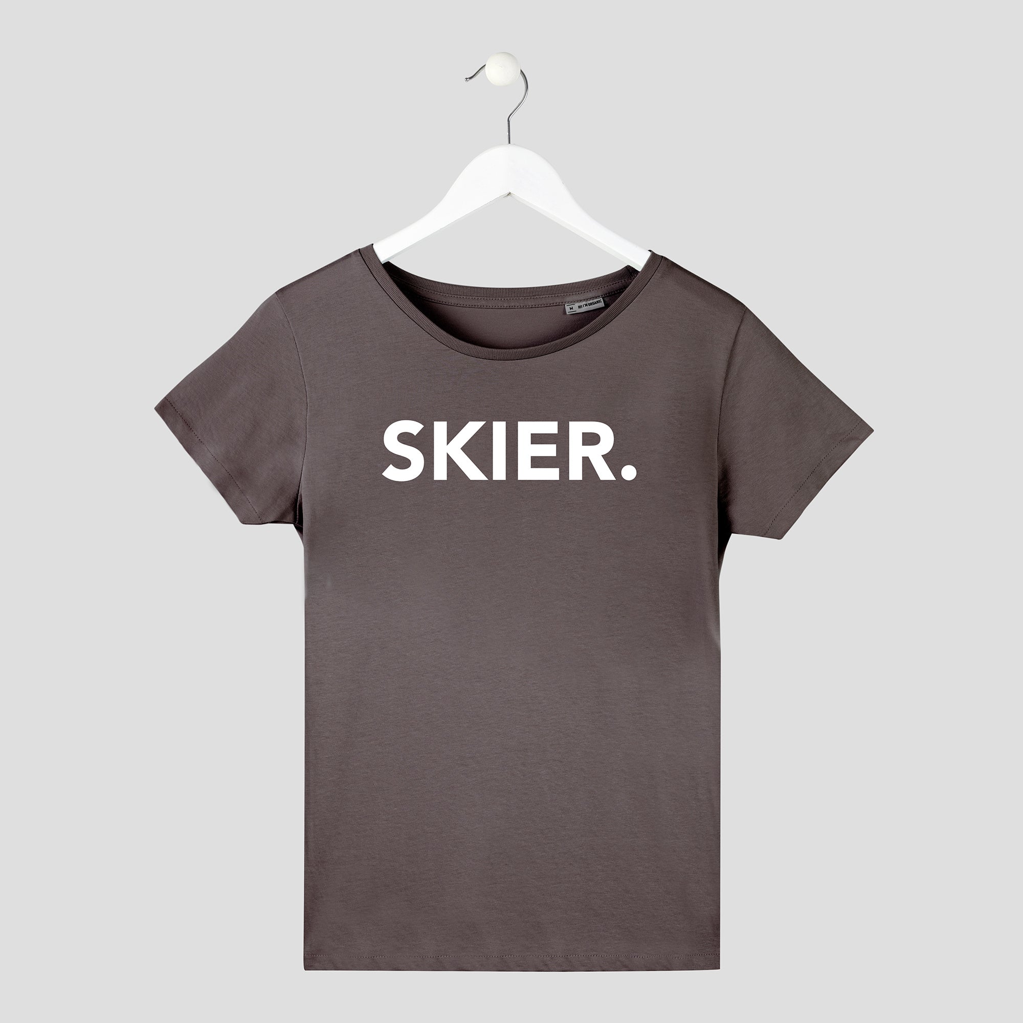 Camiseta de chica diseño ski color gris