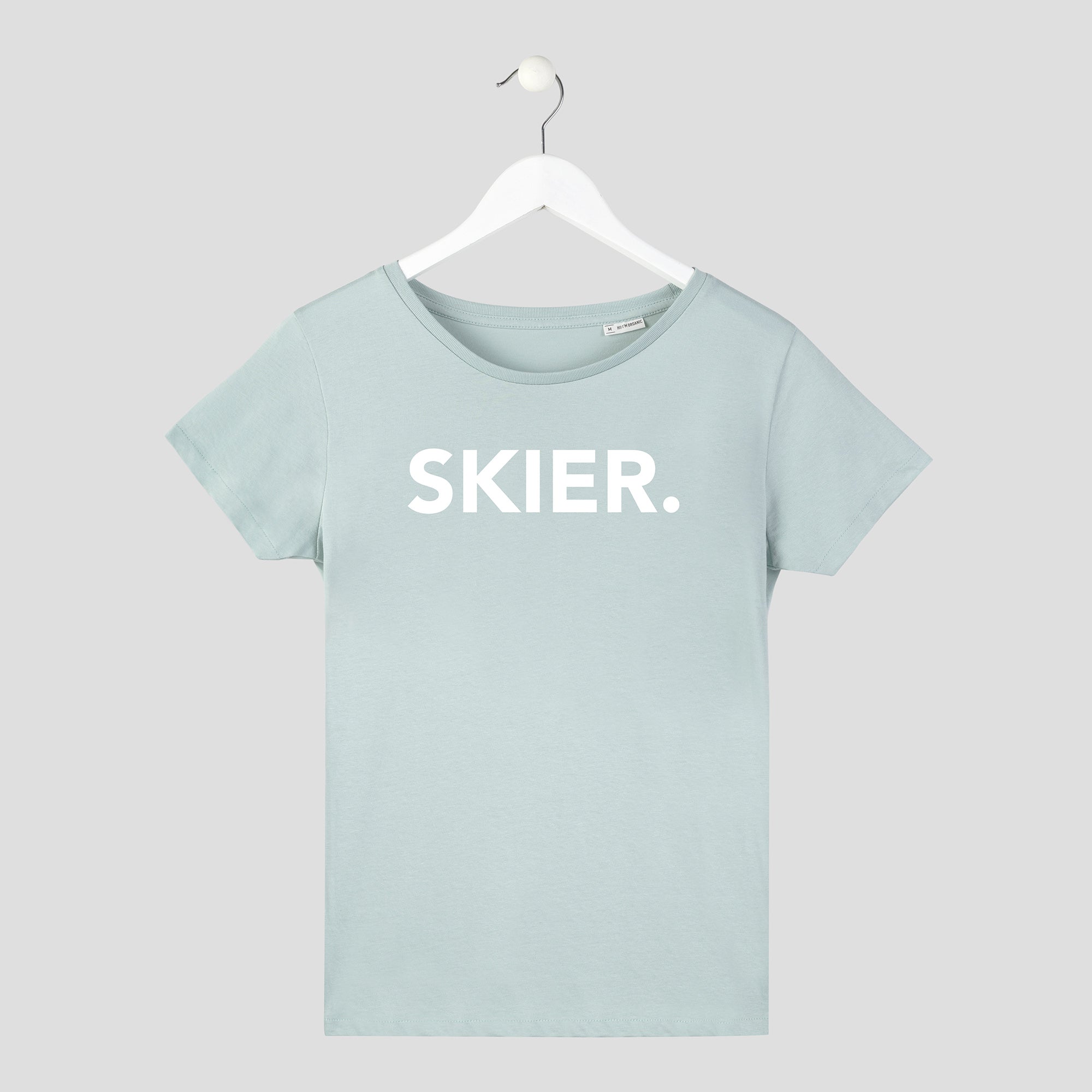 Camiseta de chica diseño ski color verde
