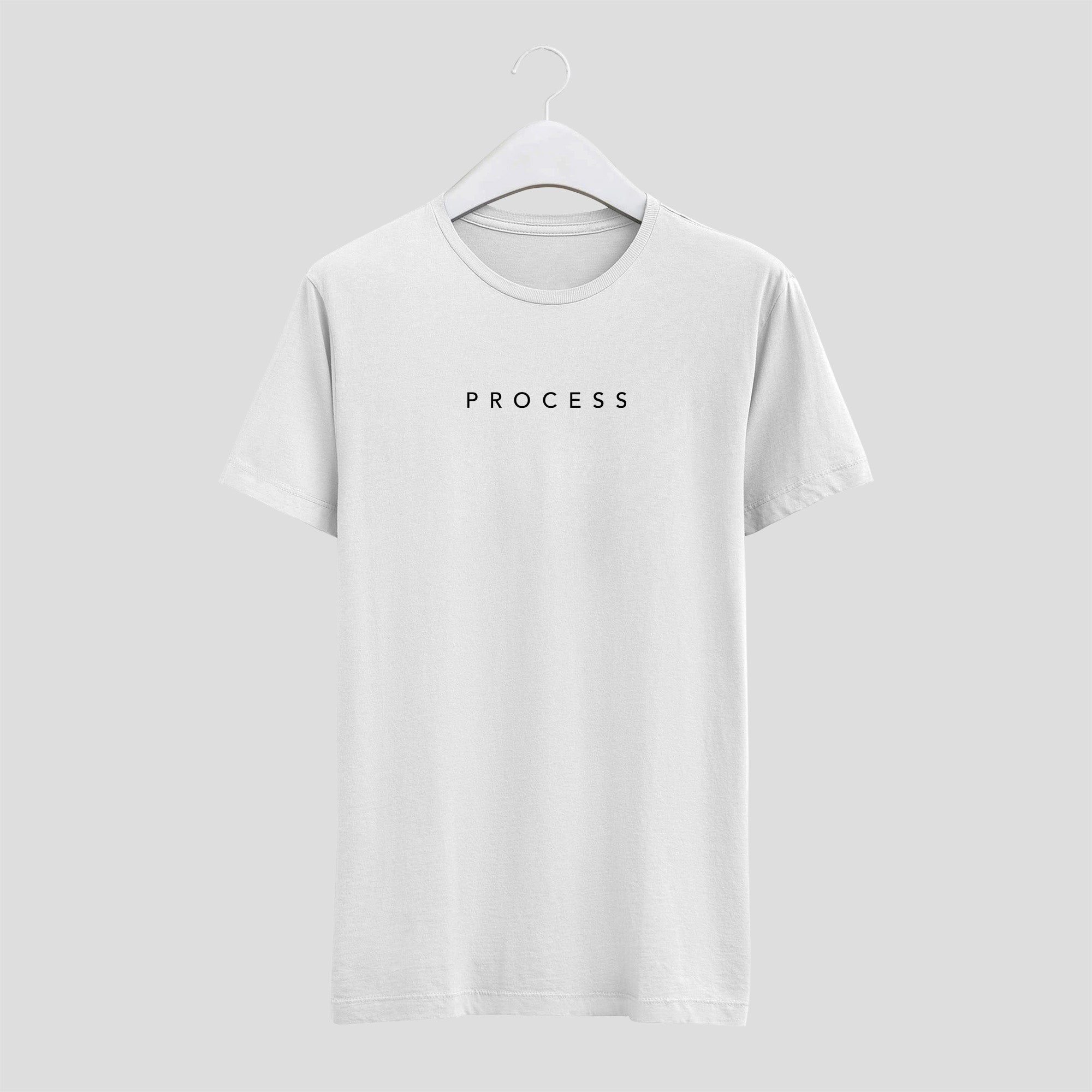 camiseta process ama el proceso minimalista hombre blanca