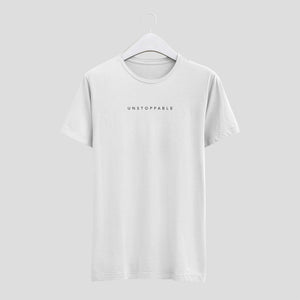 camiseta imparable minimalista unstoppable hombre blanca