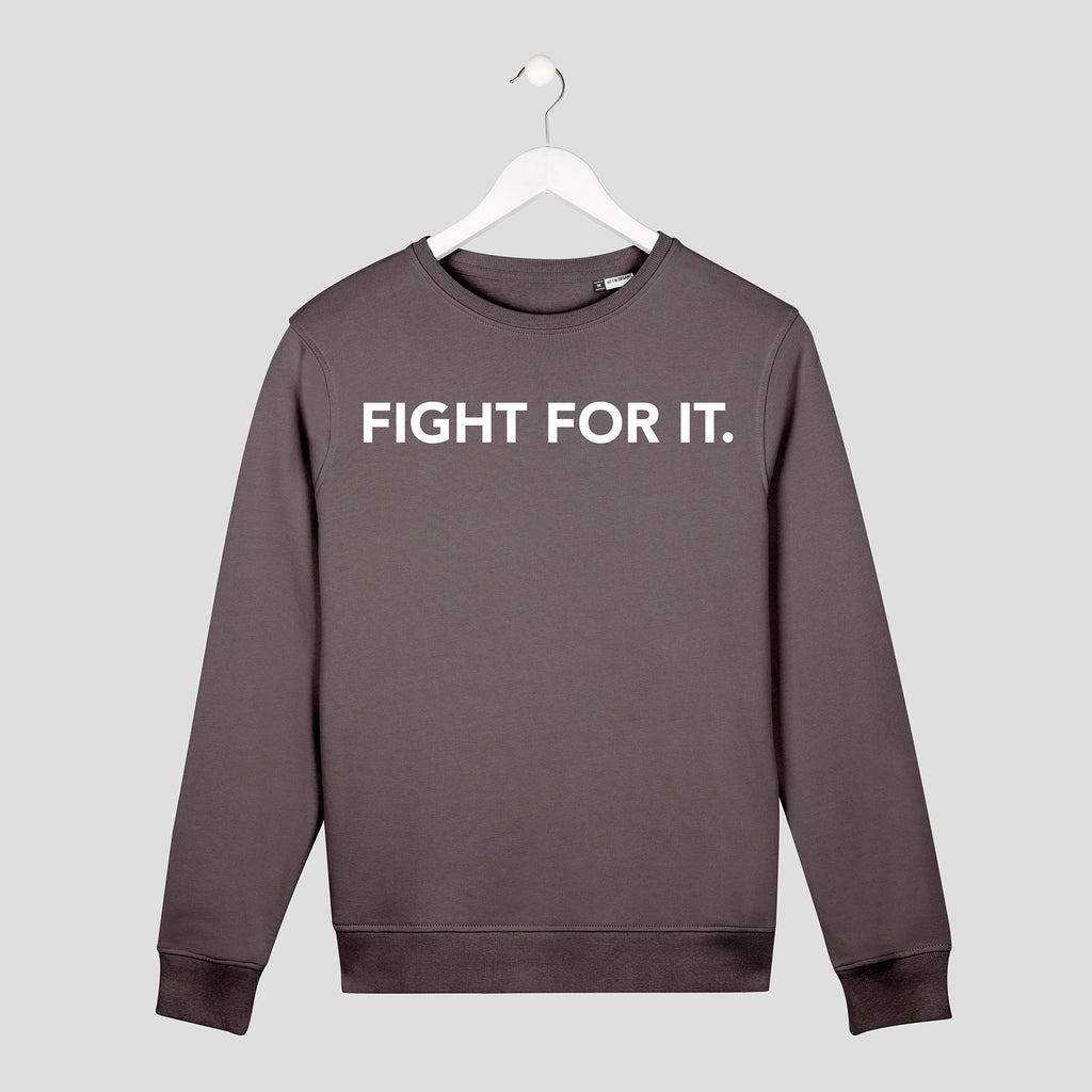 sudadera sin capucha fight for it unisex gris
