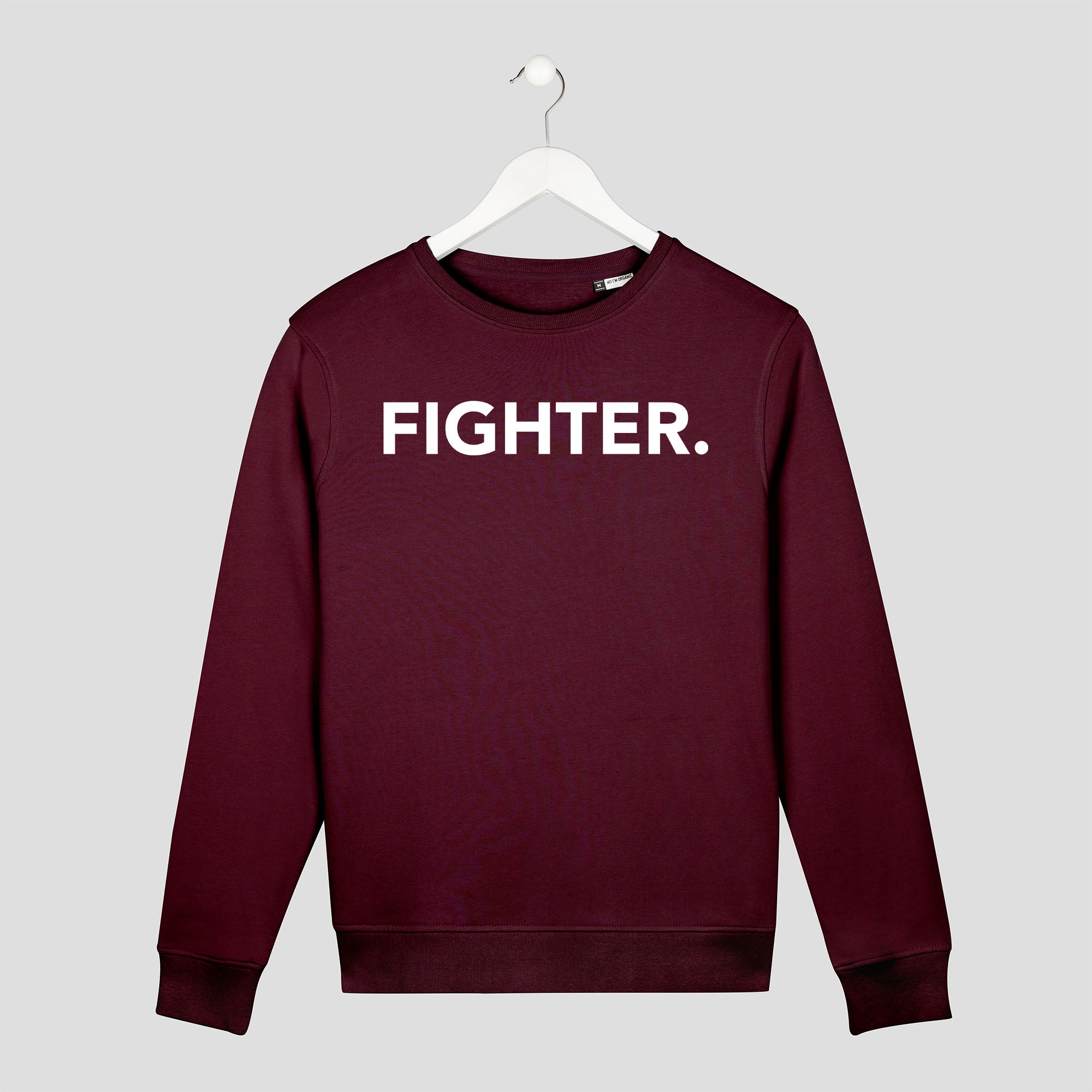 Sudadera minimal fighter luchador color burdeos