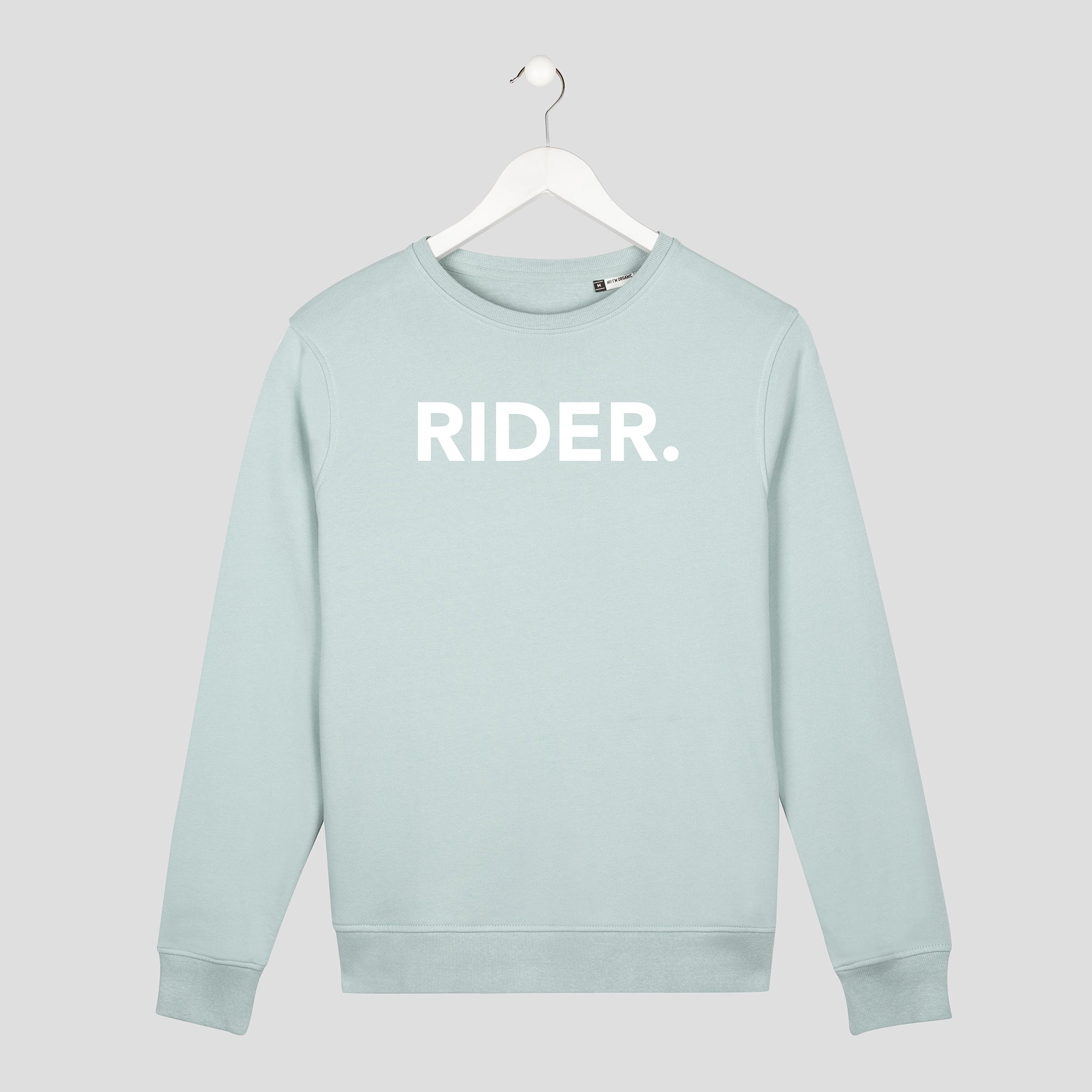 Sudadera minimalista rider verde parte delantera