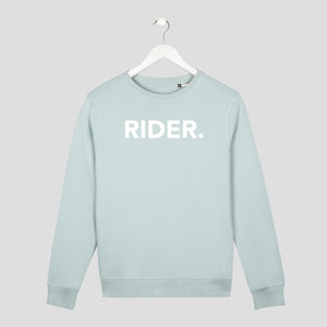 Sudadera minimalista rider verde parte delantera