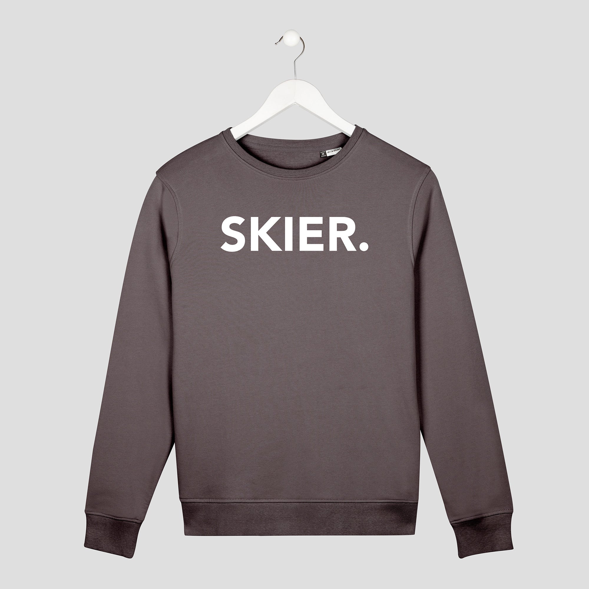 sudadera minimal con diseño skier gris