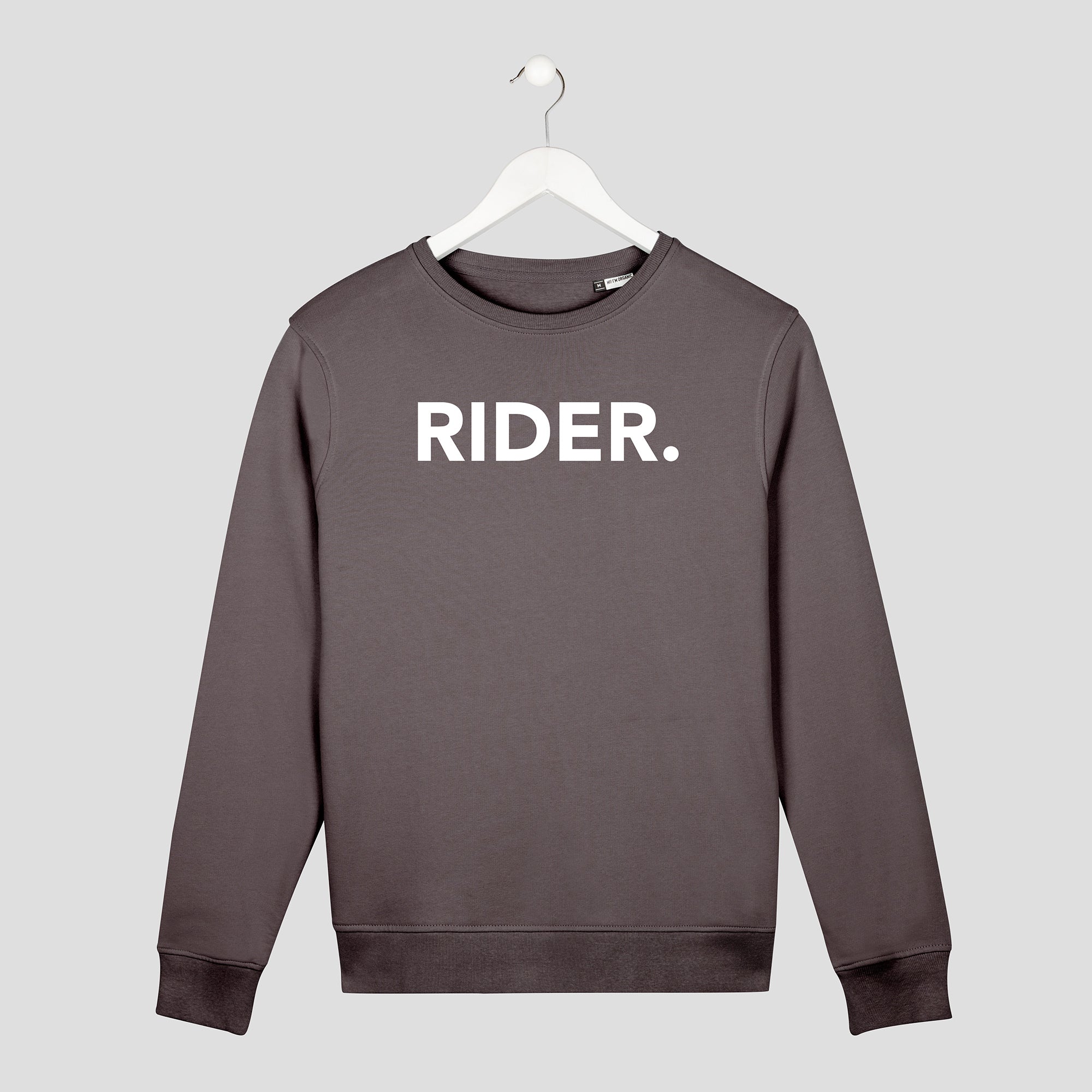 Sudadera gris rider minimal delante