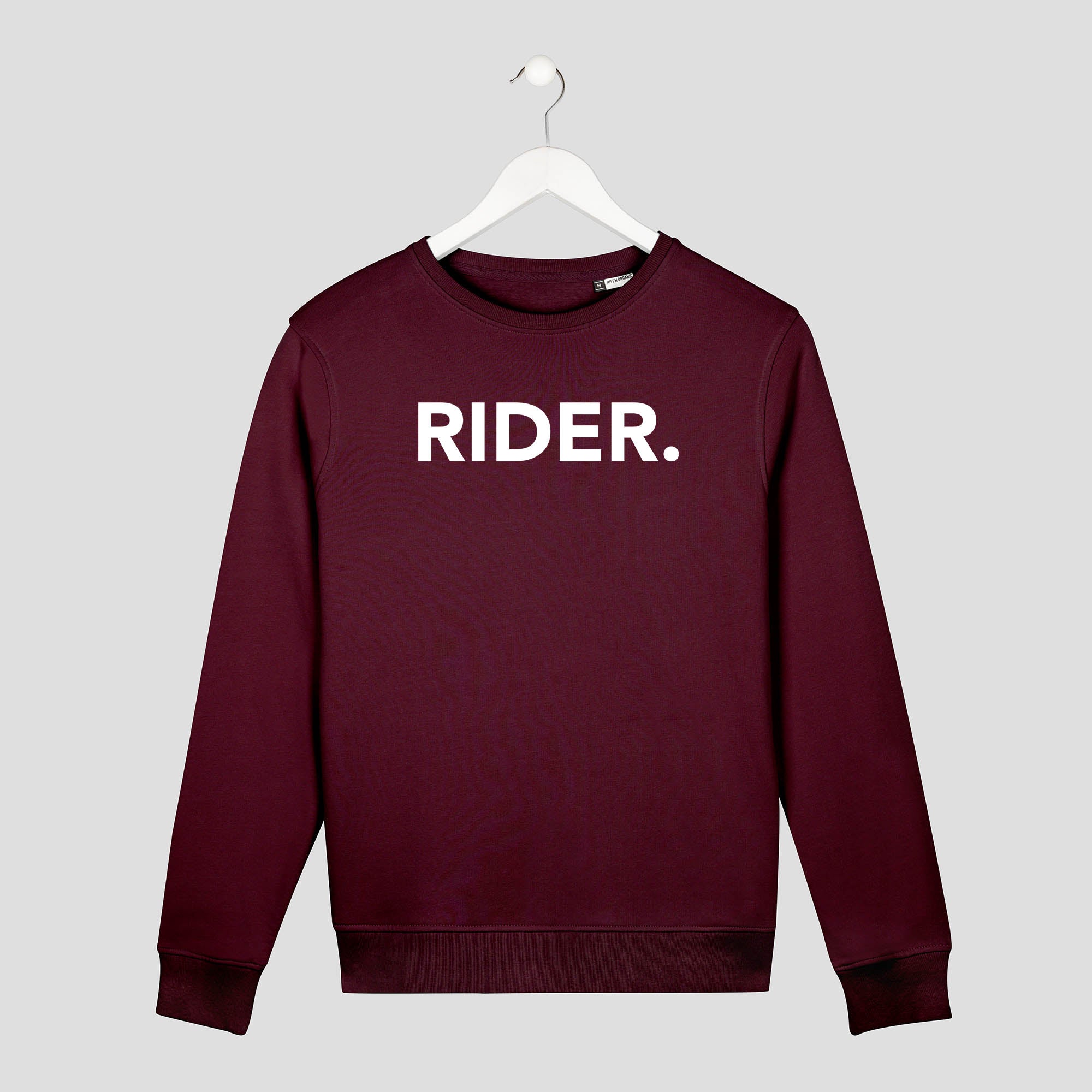 Sudadera rider minimal sin capucha burdeos