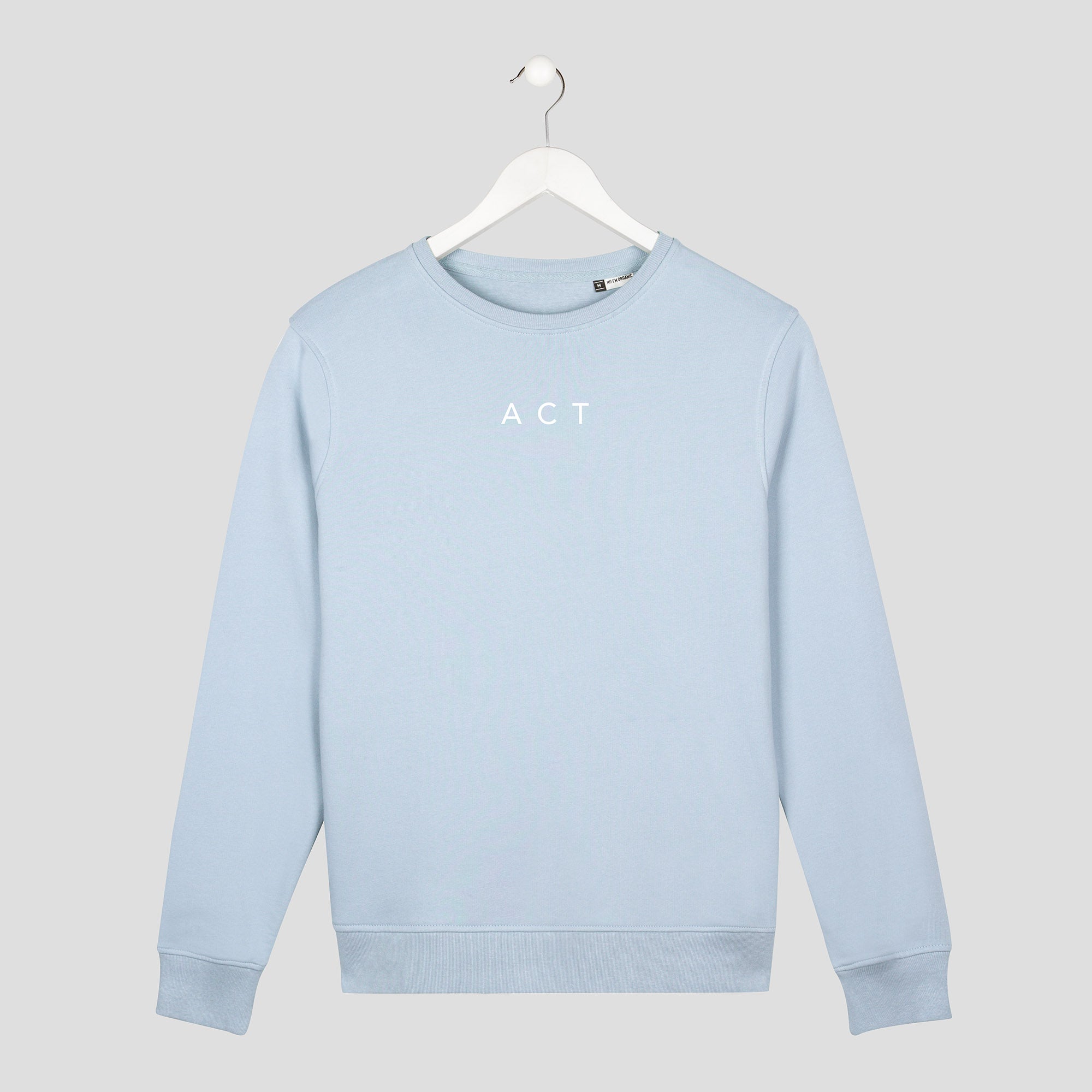 sudadera act now minimalista actúa con letras finas azul unisex