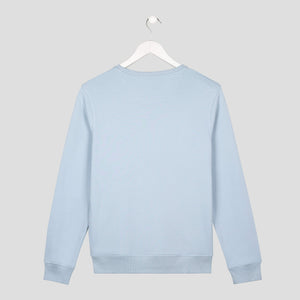 sudadera all right todo irá bien minimalista unisex azul espalda