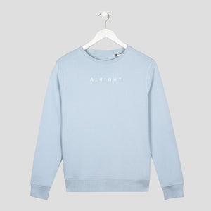 sudadera all right todo irá bien minimalista unisex azul