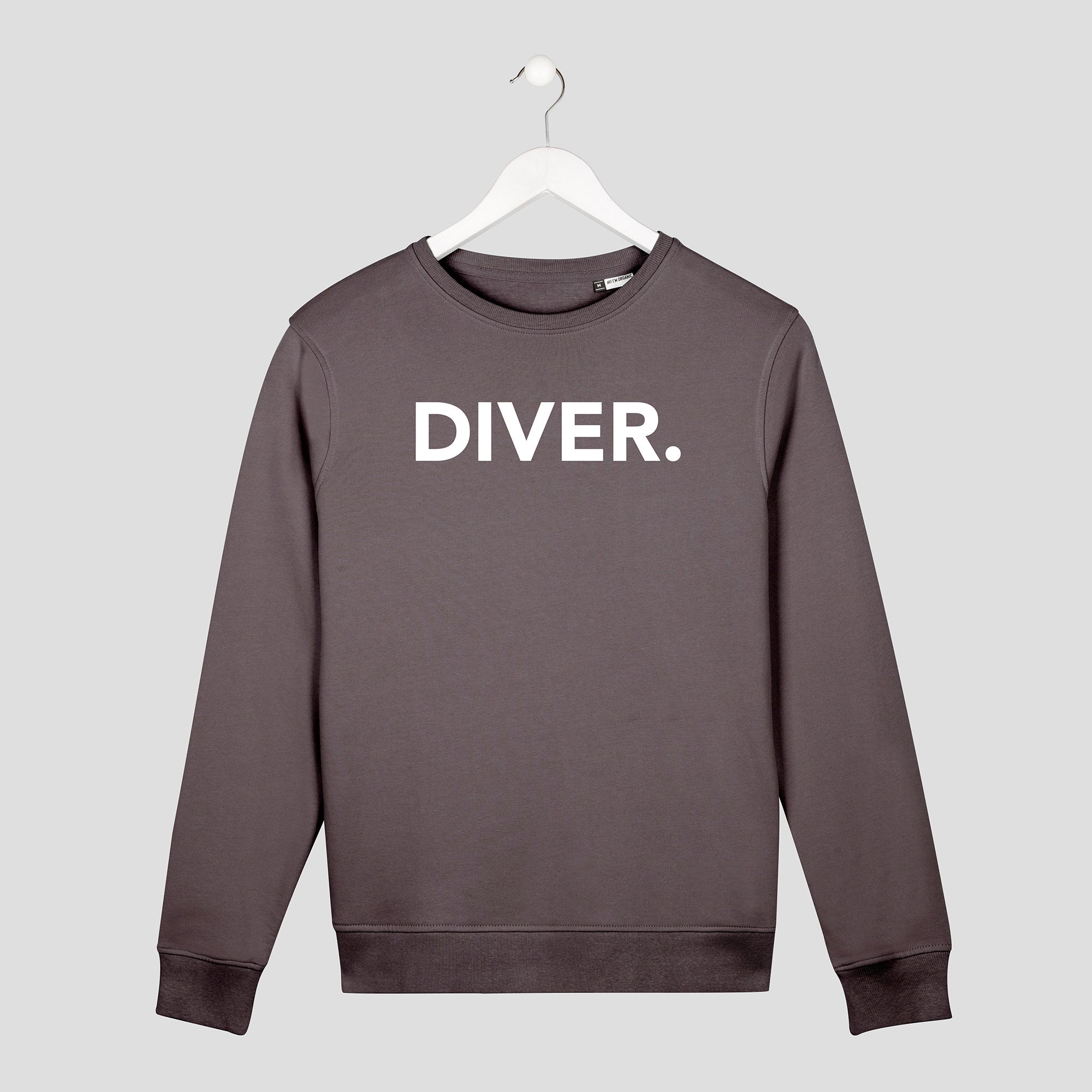 sudadera diver buceador gris algodon organico