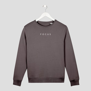 sudadera focus concentrado minimalista unisex gris