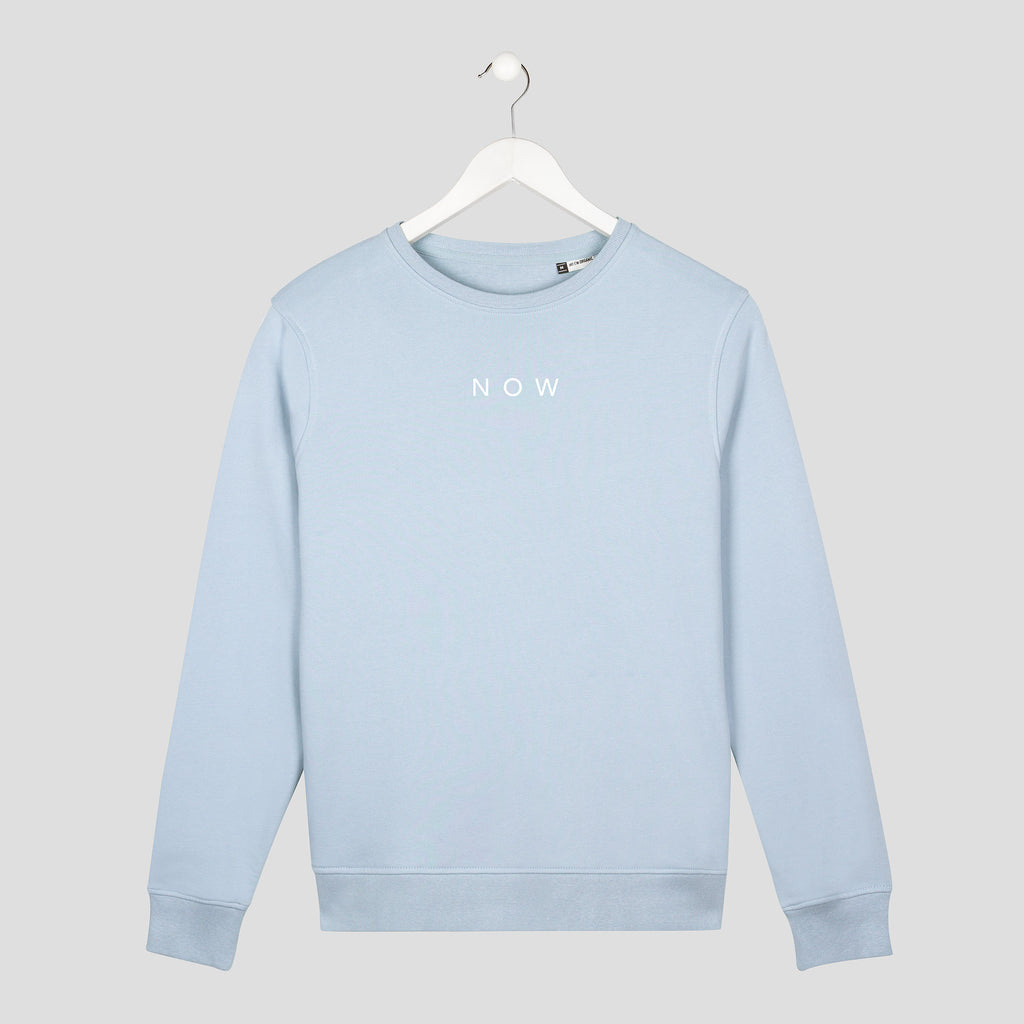 sudadera mindfullness minimalista now azul unisex