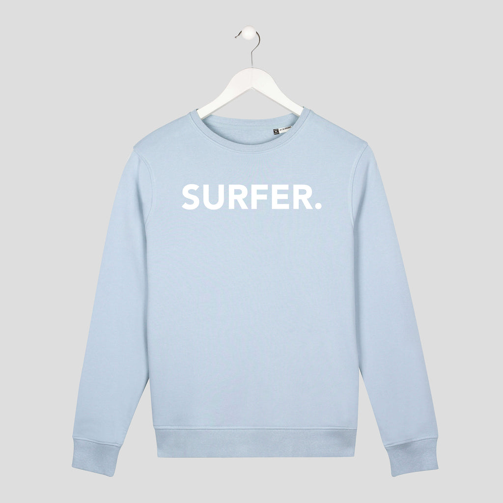sudadera surf hombre y mujer sostenible azul minimalista