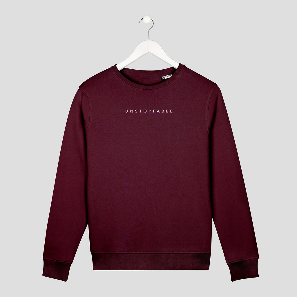 sudadera unstoppable minimalista imparable unisex burdeos